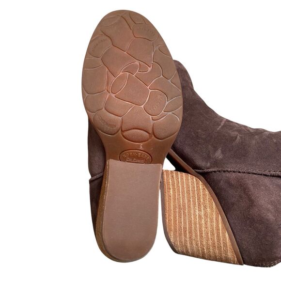 Kork Ease Ankle Booties 7.5 Brown Suede Leather Grunge Western Boho Casual - Picture 7 of 11